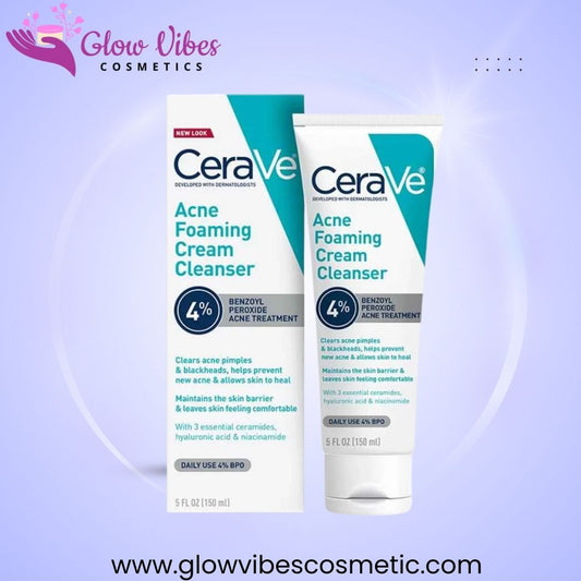 CeraVe Acne Foaming Cream Cleanser with 4% Benzoyl Peroxide